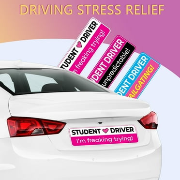 NexTorq Student Driver Sticker - Student Driver Sticker Magnet for Car - Reflective "Student Driver" Magnet Set with "Please Be Patient" Label, Non-Fading Adhesive, A, 9.8 Inch