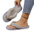 thumbnail image 1 of NexTorq Thong Slippers for Women Flip Flop Slippers House Slippers With Cozy Textured Fleece Upper Fuzzy Plush Lining Open Toe Comfortable Slip On Lightweight Indoor Bedroom Home Shoes Ladies, Gray, 1 of 6