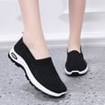 thumbnail image 1 of NexTorq Women's Fashion Sneakers, Slip On Sneakers Women, Women Tennis Shoes, Women's Woven Orthopedic Breathable Soft Shoes Arch Support, Walking Anti-Skid Sports Shoes, Black, 8, 1 of 9
