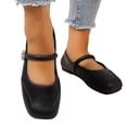 thumbnail image 1 of NexTorq Women's Mary Jane Shoes Square Toe Comfortable Low Heeled Shoes Women's Slip on Flats, Soft Comfortable Flat Shoes, Black, 40, 1 of 9