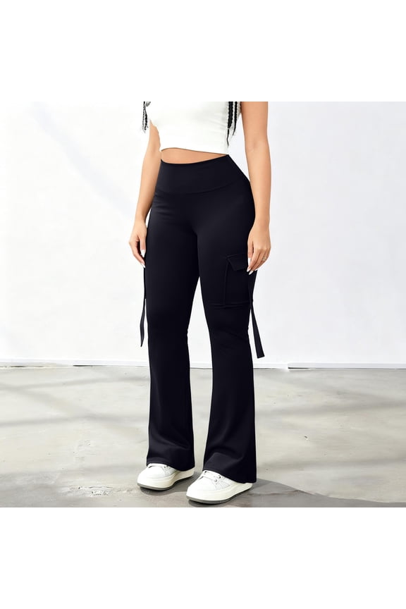 Women's Pants Womens Yoga Pants Women's Yoga Pants Casual Pants Slacks With Pockets High Waist Black XL