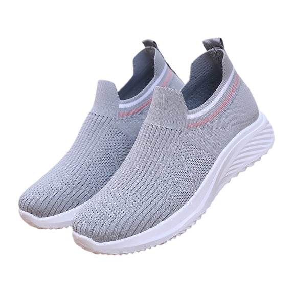 NexTorq Women's Walking Tennis Shoes Slip On Sneaker Comfortable Lightweight Casual Athletic Gym Shoes Gray 37
