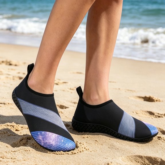 NexTorq Women's Water Shoes, Water Shoes for Women Men Swim Aqua Socks Beach Pool Essentials Barefoot Surf River Boat Kayak Sea Yoga Sand Exercise Sport Accessories Breathable Quick-Dry Blue 5.5