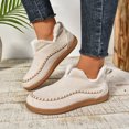 thumbnail image 1 of NexTorq Women's Winter Cotton Shoes Fleece Lined Warm Slip-On Boots Moc Toe Soft Sole Lightweight Cozy Cold Weather Footwear for Walking and Everyday Wear White US-8.5 (EU-42), 1 of 4