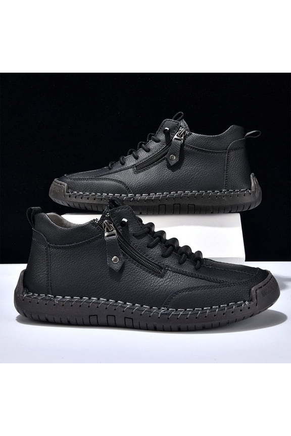 Womens Driving Shoes, Women's Ankle Boots & Booties, Ankle Chukka Boots Slip On Breathable Loafers Handmade Fashion Sneakers Mid top Walking Driving Flats Shoes, Black, 10.5