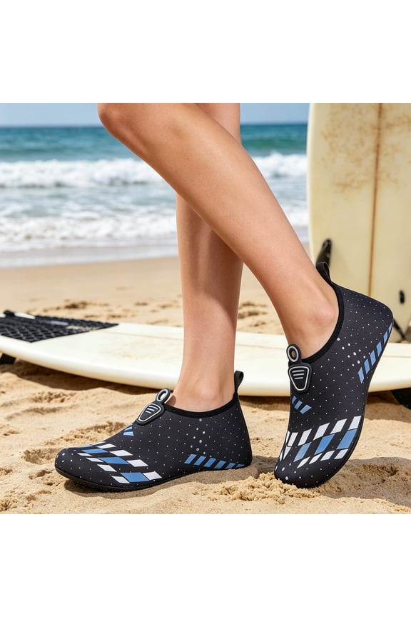 Womens Swim Shoes, Barefoot Shoes for Women, Beach Essentials, Men's Water Shoes, Water Shoes for Womens Mens Barefoot Quick-Dry Aqua Socks for Beach Swim Surf Yoga Exercise Soles, Blue, 5.5