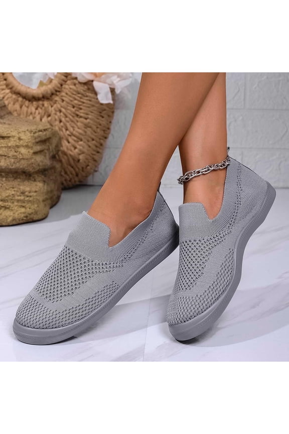 Womens Walking Shoes, Women's Casual Low-Cut Shoes with Mesh Upper for Spring and Summer Lightweight and Comfortable Design Suitable for Various Occasions, Gray, 6.5