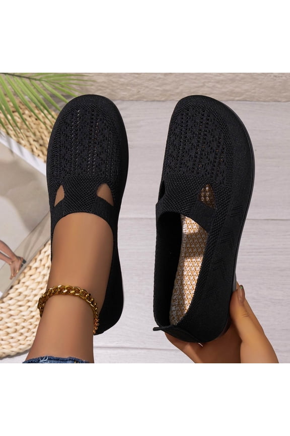Work Shoes Women, Orthopedic Shoes for Women Dressy Summer Slip-On Shoes Breathable Comfortable Soft Orthotic Sneakers Walking Indoor Outdoor Casual Mesh Sandals, Black, 6