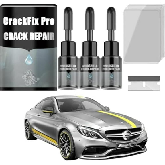 Nexa Crackfix Pro Kit - Crackfix Pro Kit, Crack Fixpro Car Windshield Crack Fix Kits, Repair Fluid Quick Fix for Chips, Cracks,Star-Shaped Crack,Car Glass Repairs Without Stress
