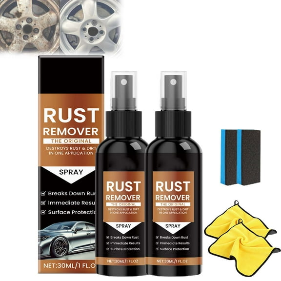 Nexa Rust Remover Spray, Rust Remover for Metal, Nexa Car Scratch Remover, Upgraded Nexa 2.0 Anti Rusts Iron out Spray, 30ml Iron Stain Cleaner for Multiple Surfaces (2, 30 ml)