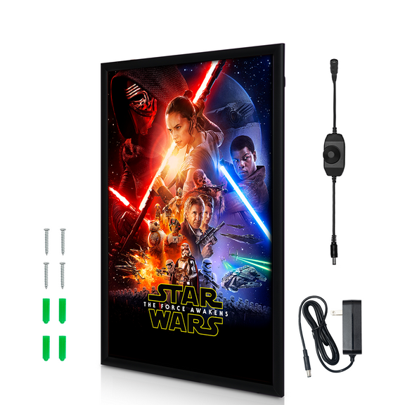 NexaFrame LED Poster Frame - 24x36 Light Box for Movie Posters - Dimmer Switch