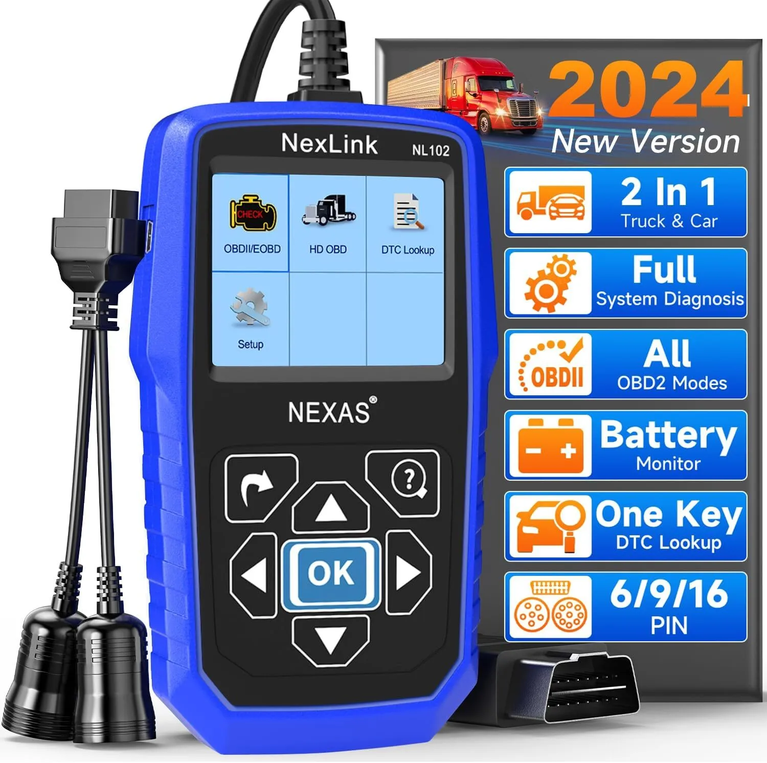 Nexas NL102 Heavy Duty Truck Scanner for Heavy Truck All System OBD2