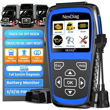 Nexas NL102P Diesel Truck Scanner HD OBD Heavy Duty Truck Diagnostic Scan Tool DPF Regen Oil Reset OBD2 Scanner Truck Car 2 in 1 Code Reader