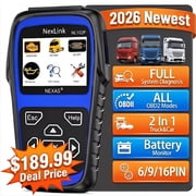 Nexas Heavy Duty Truck Scanner with D-P-F Re-gen&Oil Reset, Full System Diesel Truck Scanner Diagnostic Tool 2 in 1 Code Reader for Isuzu, Cummins, Detroit, Maxxforce, Hino, Lifetime Free Update