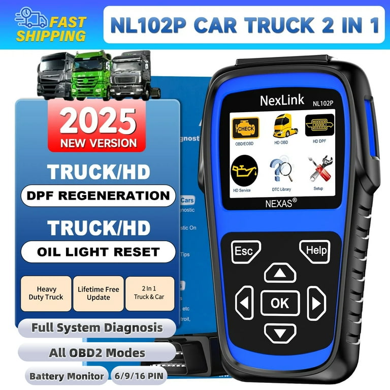 Nexas NL102P Heavy Duty Truck Diagnostic Scan Tool - DPF Nexas NL102P Heavy Duty Truck Diagnostic Scan Tool - DPF
