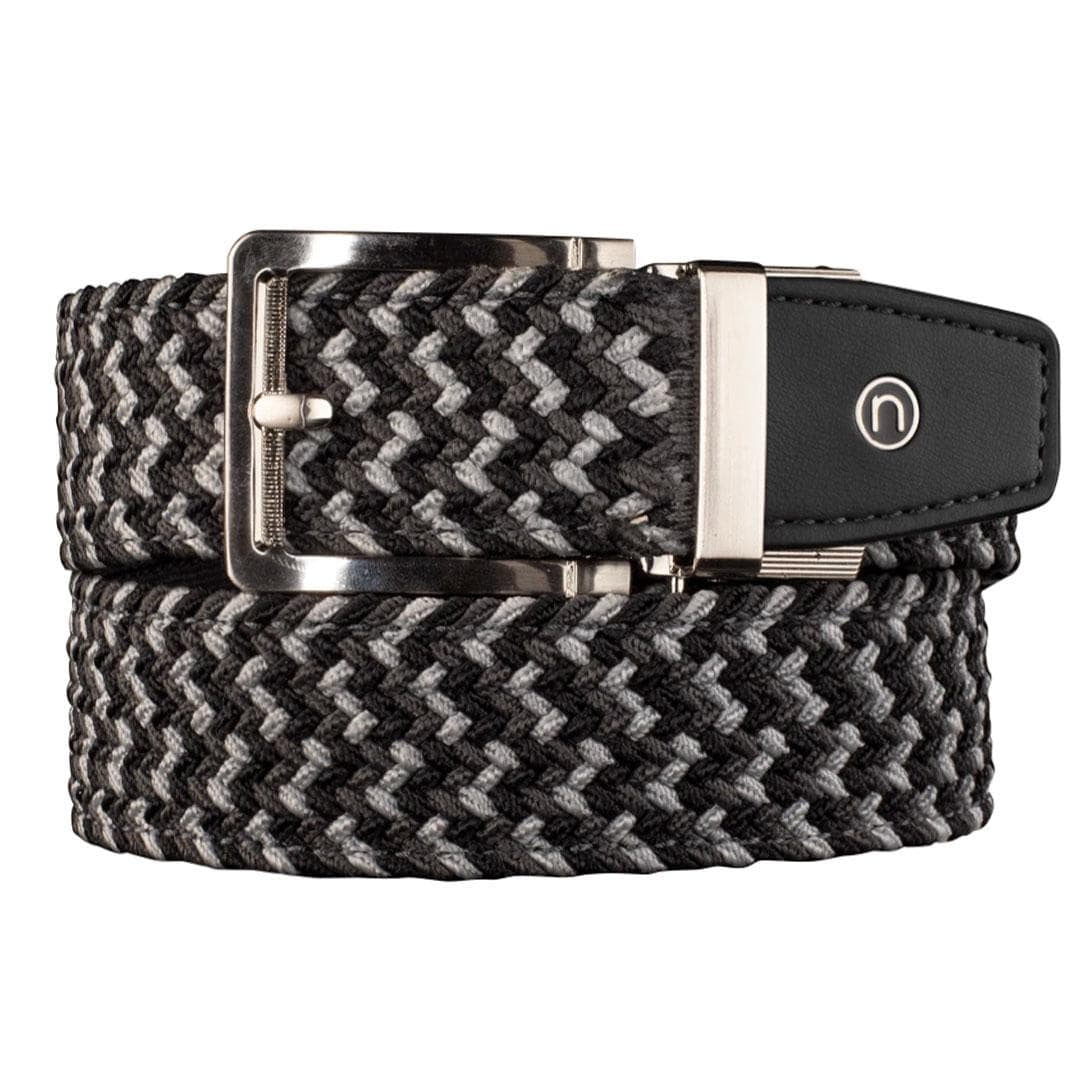 Nexbelt Men's Braided Charcoal Leather Tip Ratchet Golf Belt