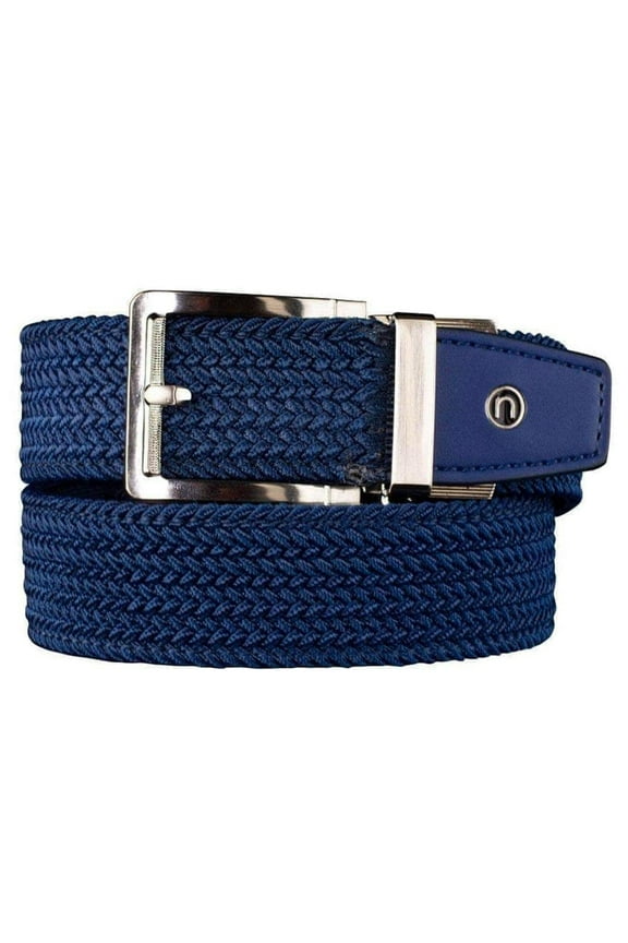 Men's Braided Liberty Leather Tip Ratchet Golf Belt (Blue)