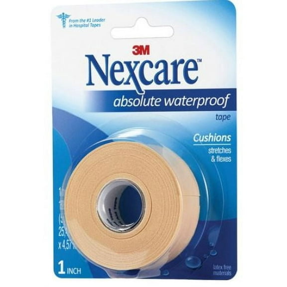 Nexcare Absolute Waterproof First Aid Tape, Tears Easily, 1 Roll(Pack 1)