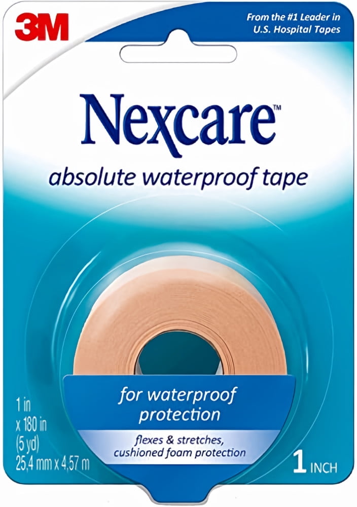 Nexcare Absolute Waterproof Tape 1-inch x 180-inch (Pack of 2 ...