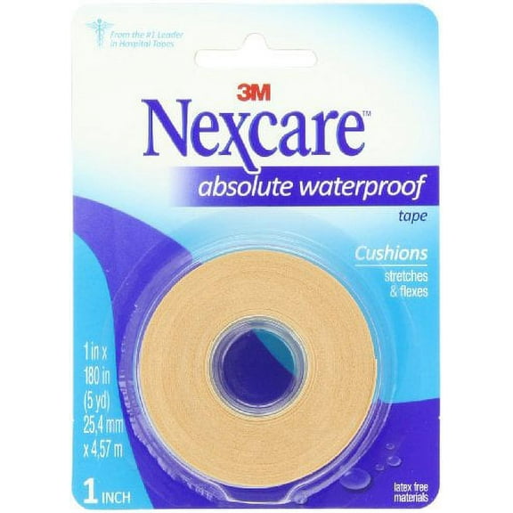 Nexcare Absolute Waterproof Tape 1-inch x 180-inch (Pack of 4)
