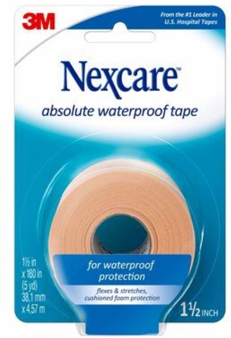 Nexcare Absolute Waterproof Wide Tape 1-1/2 Inches X 5 Yards 5 Yards (Pack of 4)