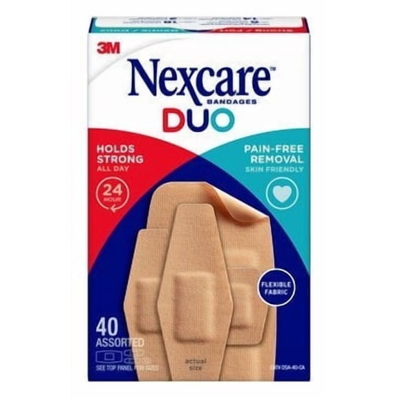 Nexcare DUO Bandages DSA-40, Assorted 40 ct