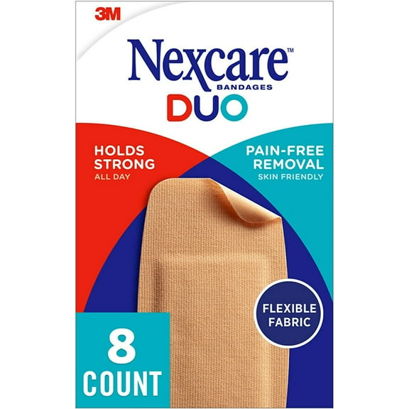 Nexcare, Duo Fabric Bandages Knee and Elbow, 8 Count