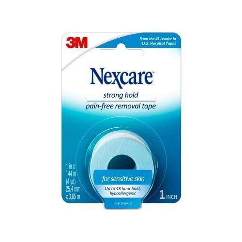 Nexcare First Aid Tape, Strong Hold Pain Free Removal Tape, 1 Inch x 4  Yards, 3 Count