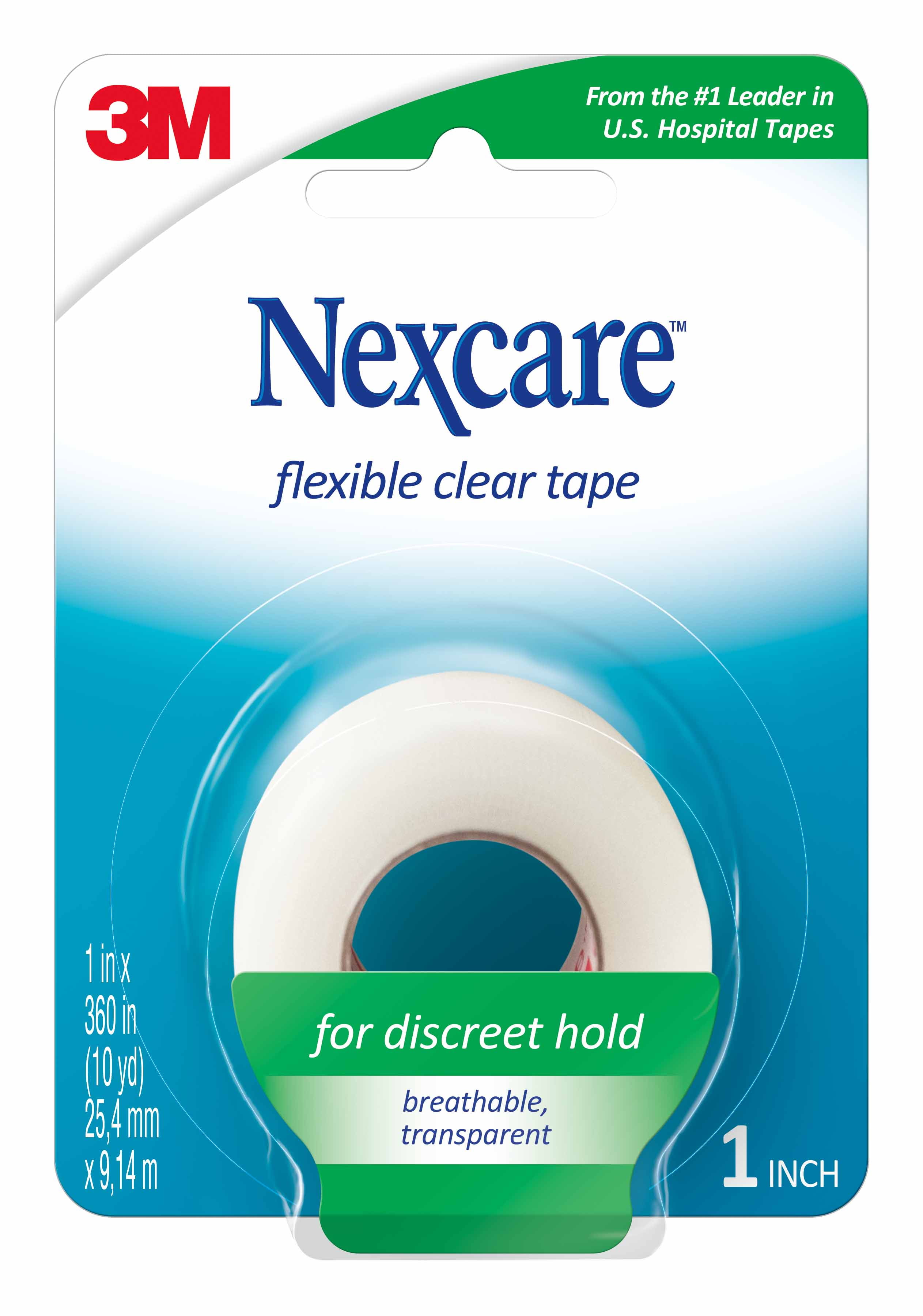 Nexcare Flexible Clear First Aid Tape 771-1PK, 1 in x 10 yds.