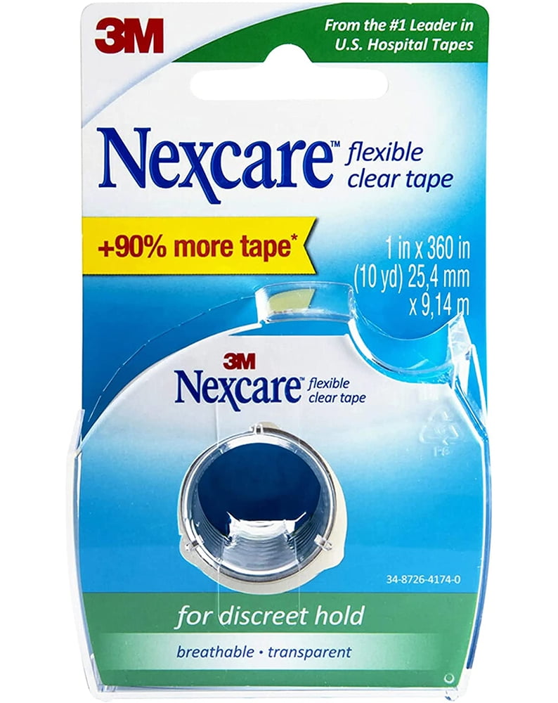 Nexcare Flexible Clear First Aid Tape Dispenser 778, 1 in x 10 yd
