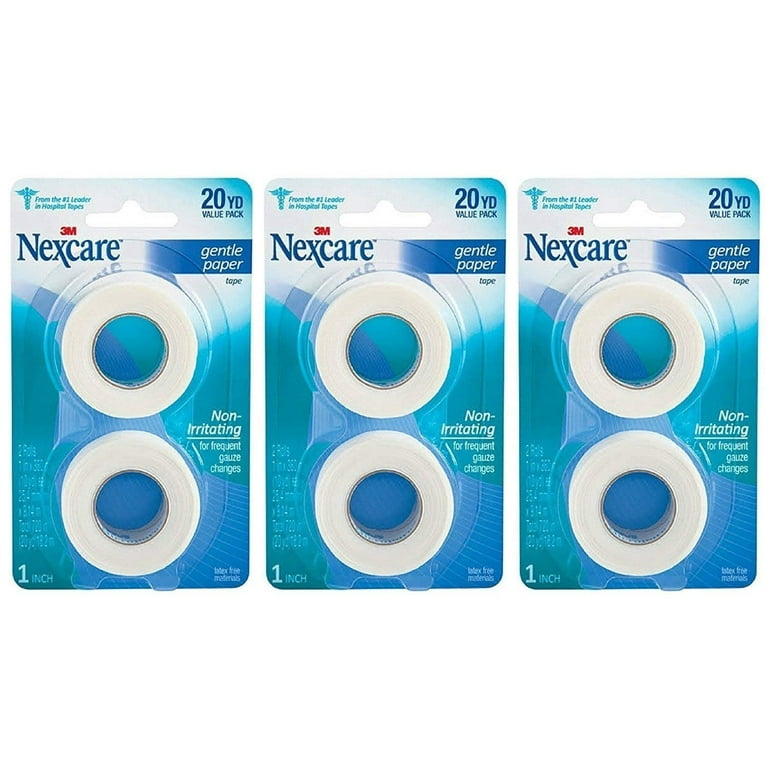 Nexcare Gentle Paper First Aid Tape, White, 20 yd - 2 pack