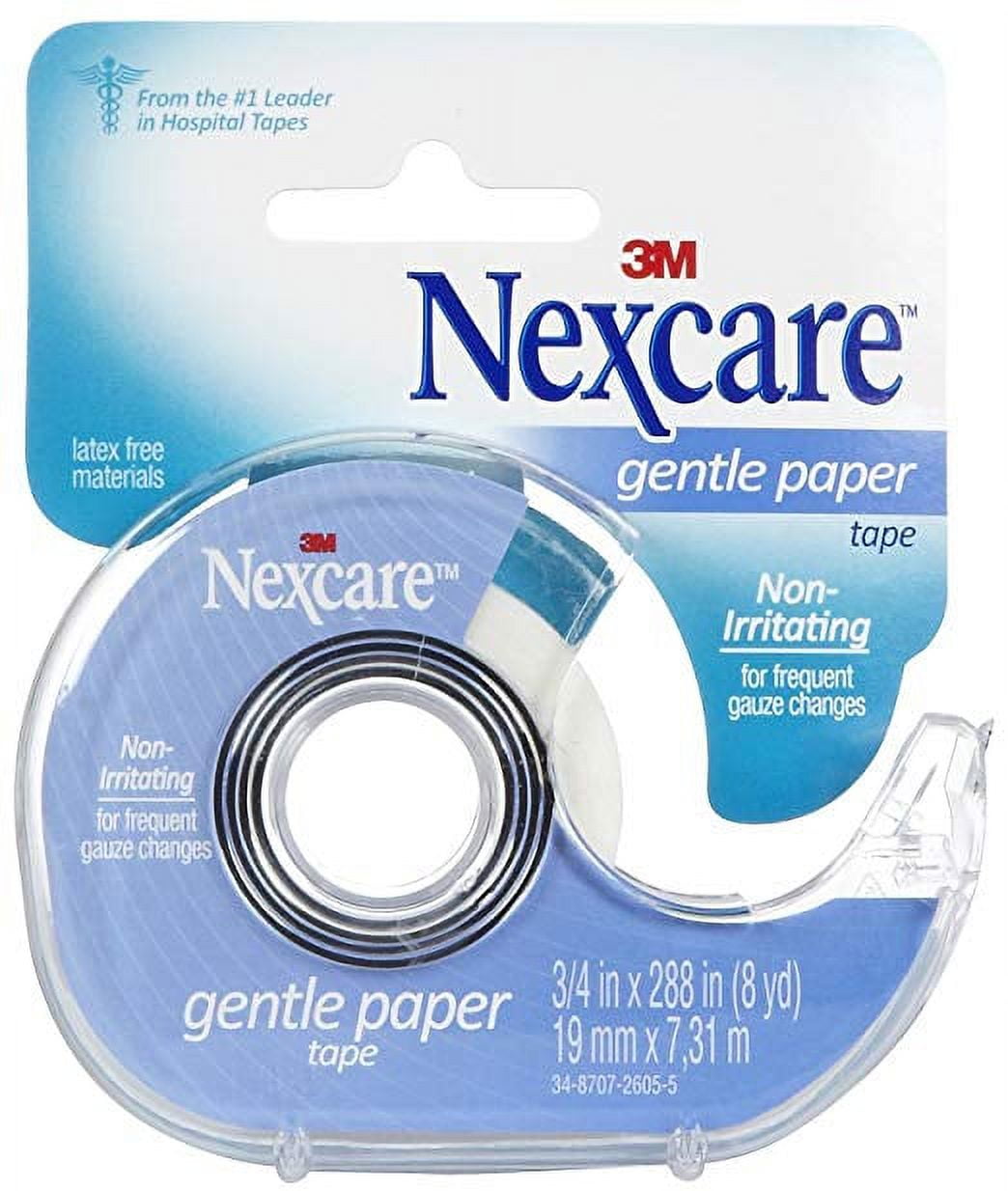 Nexcare Gentle Paper First Aid Tape, Dispenser, 3/4 Inches X 8 Yards (Pack of 6)