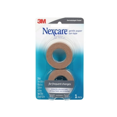 Nexcare Gentle Paper First Aid Tape, Tan, 1 in x 10 yds, 2 Rolls