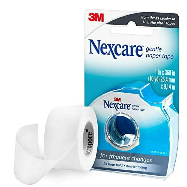 Nexcare Gentle Paper First Aid Tape with Dispenser, Ideal for Securing