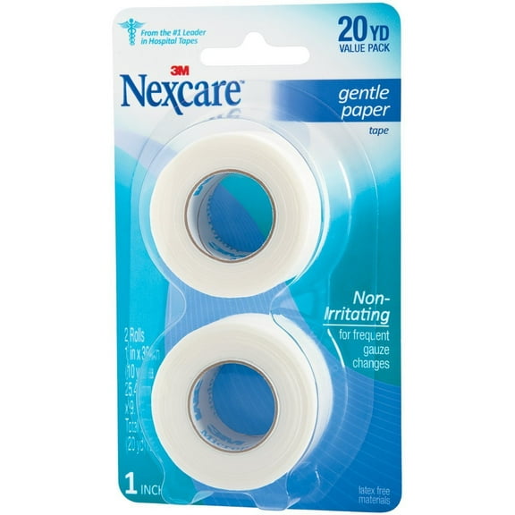 Nexcare Gentle Paper Tape, 1 In X 360 In (10 Yd), 2 Ct