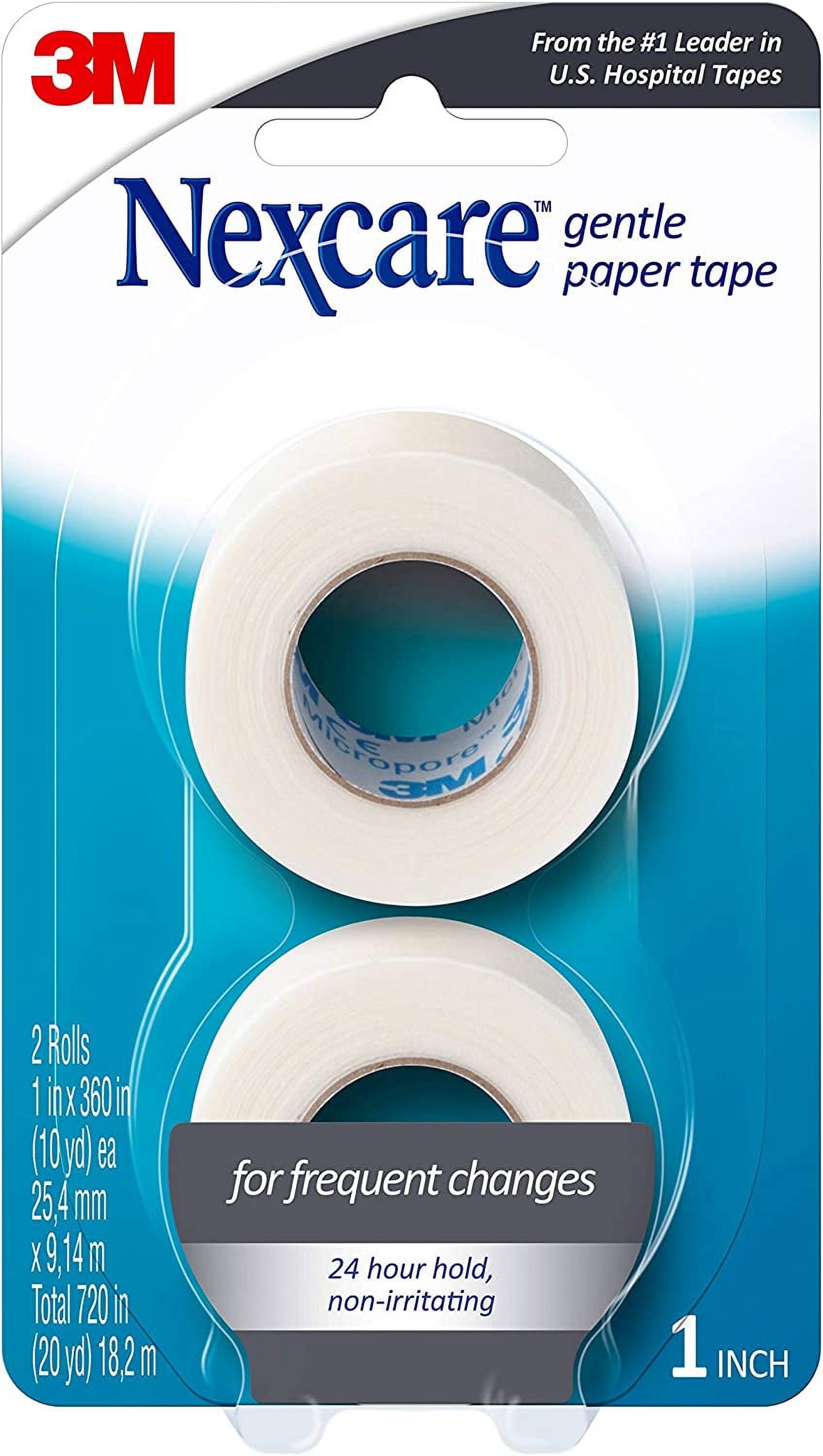 Nexcare Gentle Paper Tape, Medical Paper Tape, Secures Dressings and Lifts Away Gently 1 In x