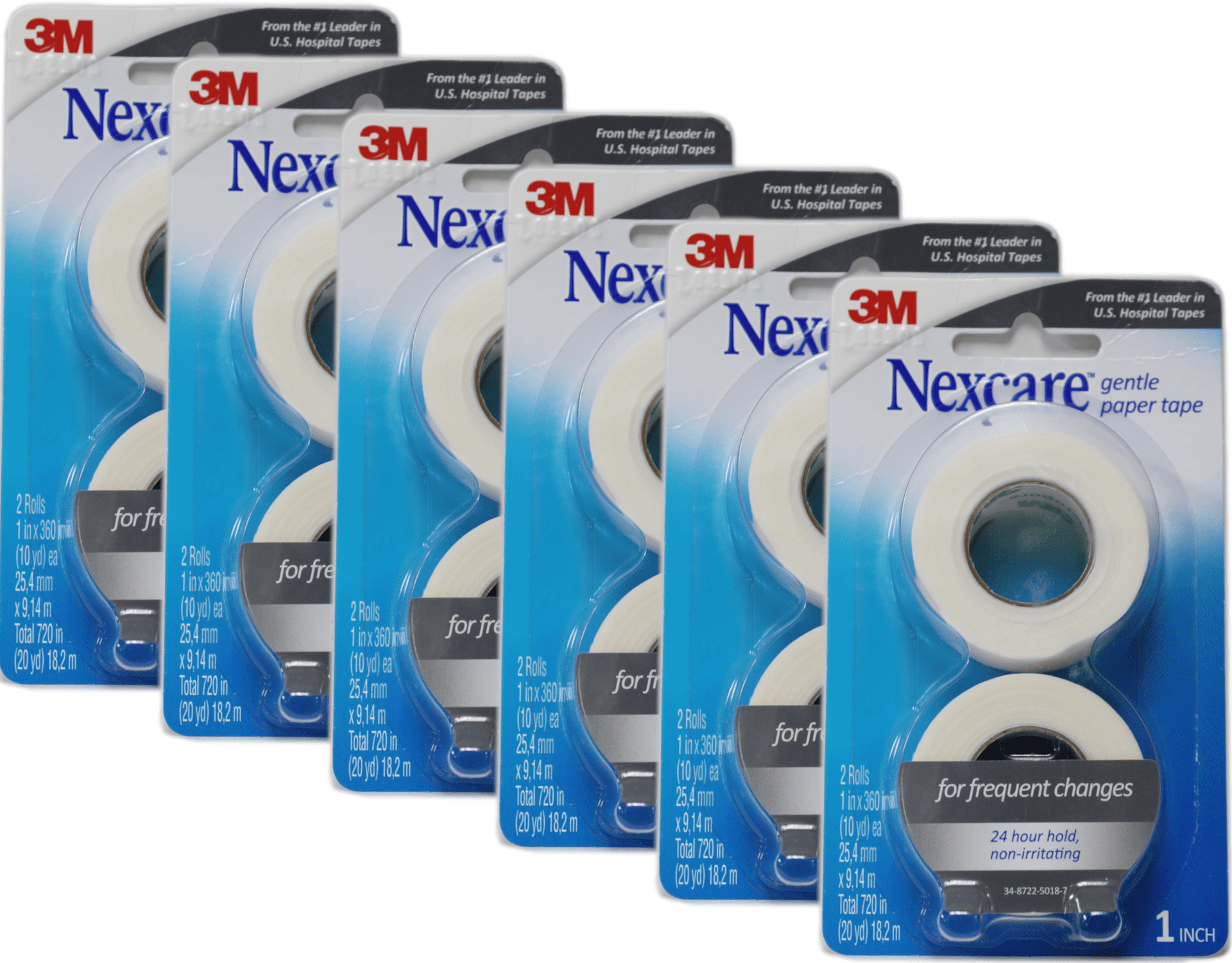 Nexcare Gentle Paper Medical Tape for Sensitive Skin, Frequent Changes