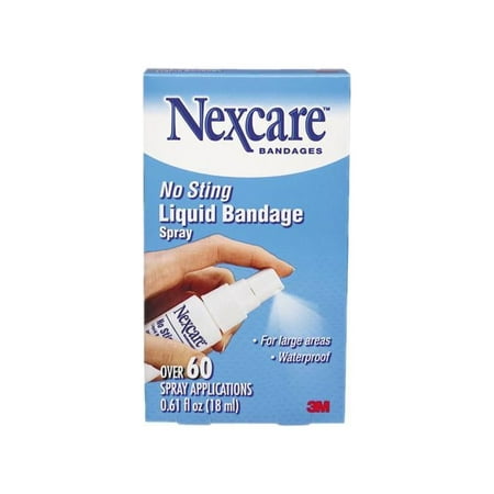 Nexcare No Sting Liquid Bandage Spray, 0.61 fl oz, 1/Pack