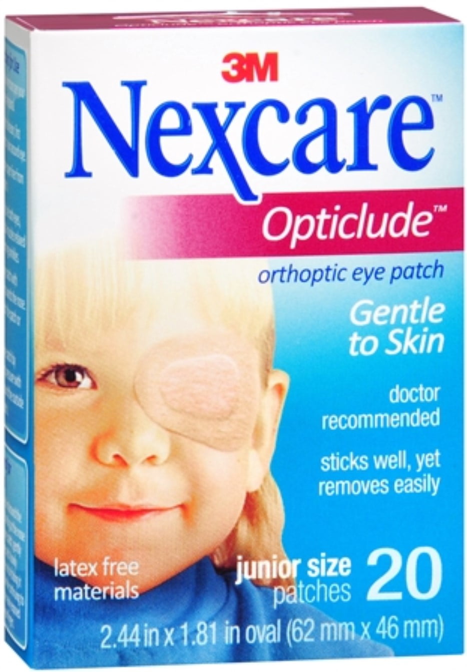 Nexcare Opticlude Orthoptic Eye Patches Junior 20 Each (Pack of 3)