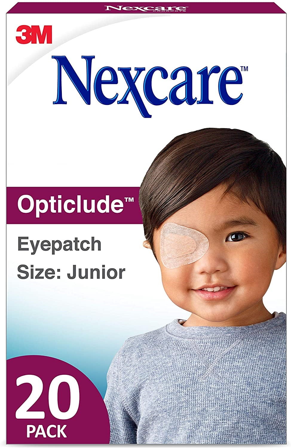 Nexcare Opticlude Orthoptic Eye Patches Junior 20 Each (Pack of 6)