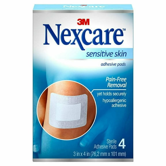 Nexcare Sensitive Skin Hypoallergenic Adhesive Removal Pads, 4ct, 4-Pack