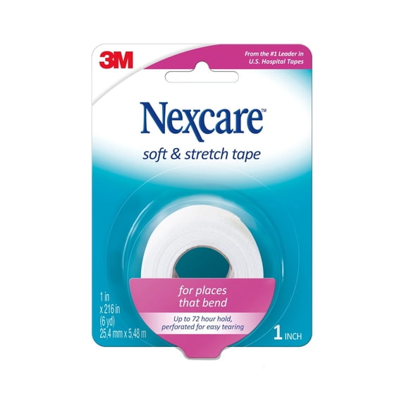 Nexcare Soft & Stretch First Aid Tape, 1 in x 6 yds, 1 Roll