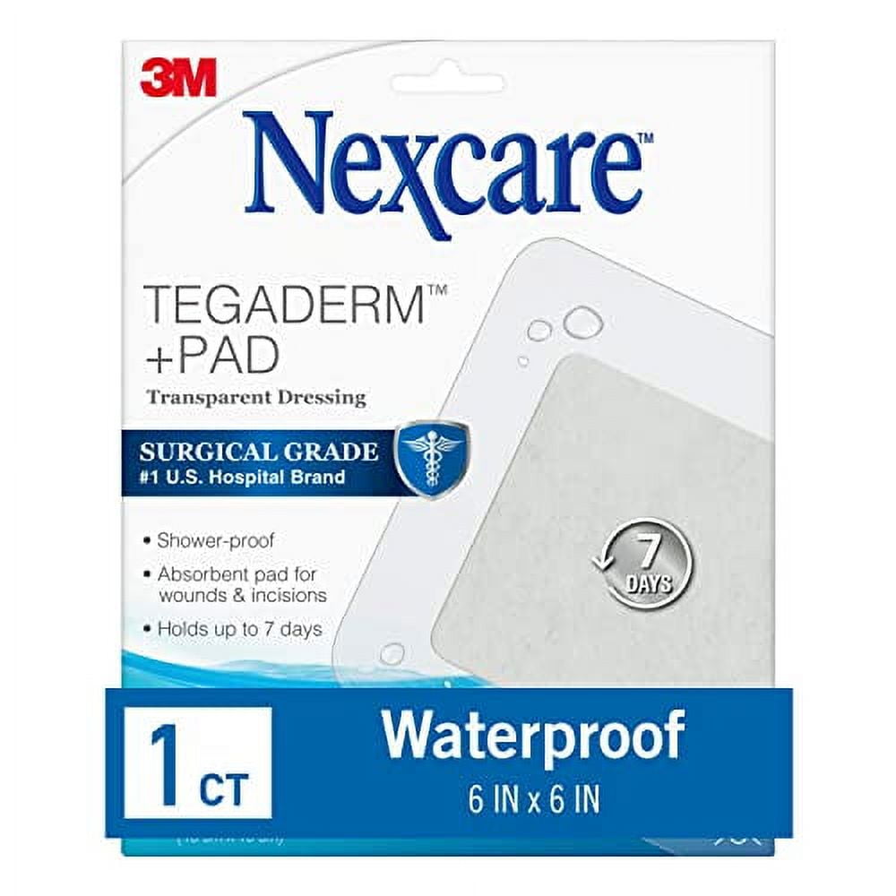 Nexcare Tegaderm + Pad Transparent Dressing, Absorbent Pad Wicks Fluid