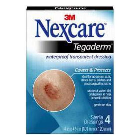 Nexcare Tegaderm Transparent Dressing 4" X 4-3/4" Part No. H1626 (4/box)