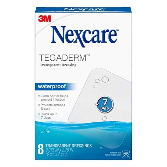 Nexcare Tegaderm Waterproof Transparent Dressing, 8 Count, 3 Pack
