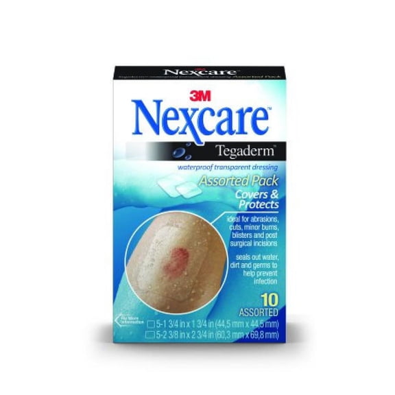 Nexcare Tegaderm Waterproof Transparent Dressing - Assorted Shapes & Sizes, 10 Count