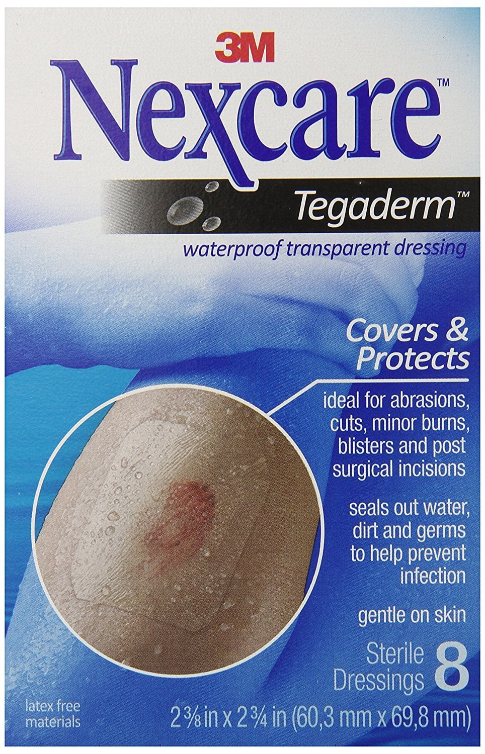 Nexcare Tegaderm Waterproof Transparent Dressing, Latex-Free, 8 ct Nexcare Tegaderm Waterproof Transparent Dressing, Latex-Free, 8 ct