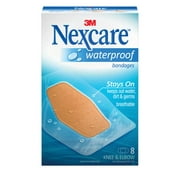 Nexcare Wateproof Adhesive Strip, 2 X 3 Inch Plastic Knee / Elbow Sheer Sterile, 3M, 581-08 - Box of 8