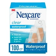 Nexcare Waterproof Assorted Bandages, Clear, 100ct