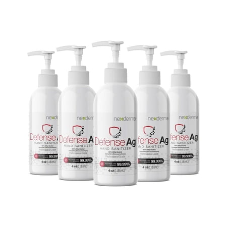 Nexderma Liquid Hand Sanitizer Alcohol Based, Herbal Scent - 4oz, 5Pack